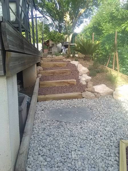 Création d'un escalier avec enrochement sur La Valentine Marseille 13011